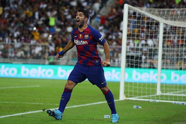FC Barcelona's Luis Suarez is out for at least four months